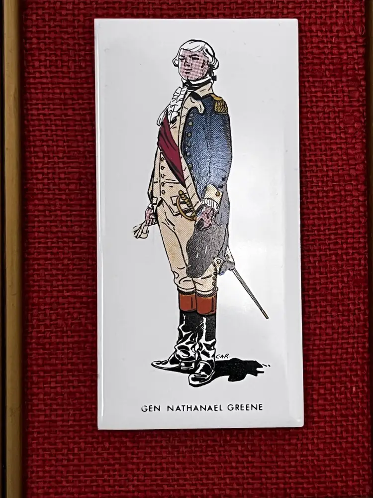“Vintage Ceramic Tile Portrait of General Nathanael Greene – Revolutionary War”