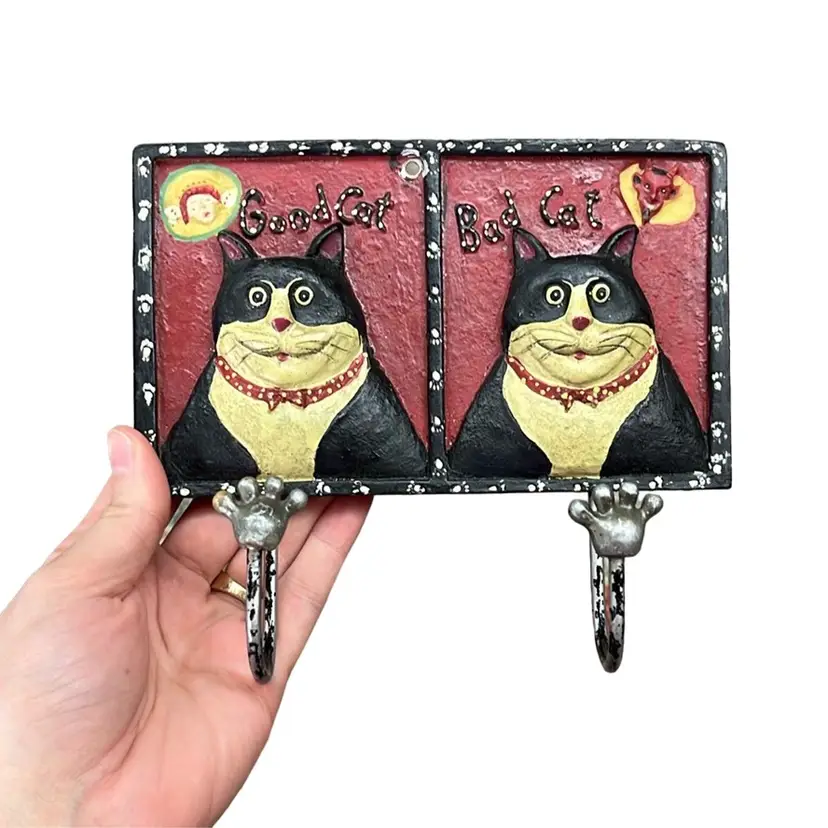 Good Cat Bad Cat Wall Hanging Hooks