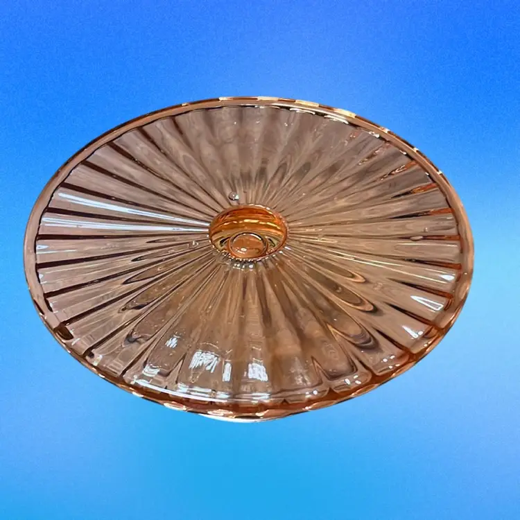 07. Valentine Candy/CupcakePink/Peach Glass Pedestal 6.75"x2.5”