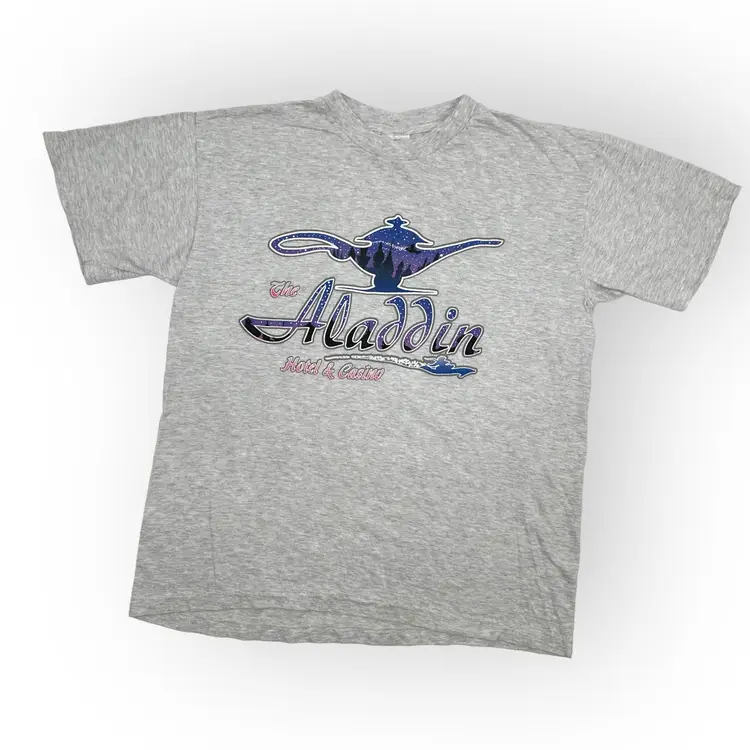 Vintage Aladdin Hotel & Casino T-Shirt Single Stitch Tee Paradise XL