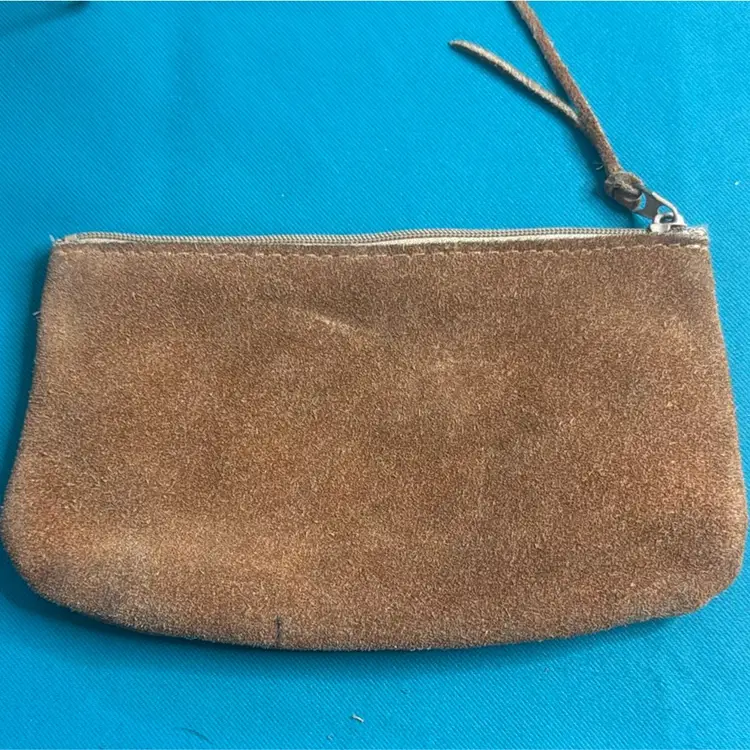 Vintage 1970S Leather Suede Pouch Stamped Mount Rushmore
