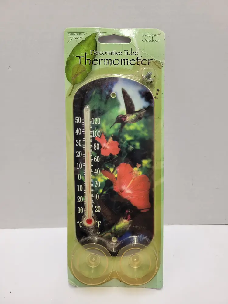 Springfield Green 7.5" Indoor/Outdoor 3way Mount Hummingbird Thermometer