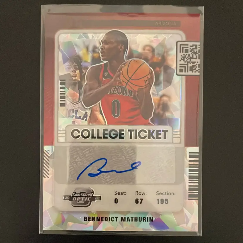 Bennedict Mathurin Chronicles Draft Picks Optic Contenders Rookie Auto Cracked Ice College Ticket /22
