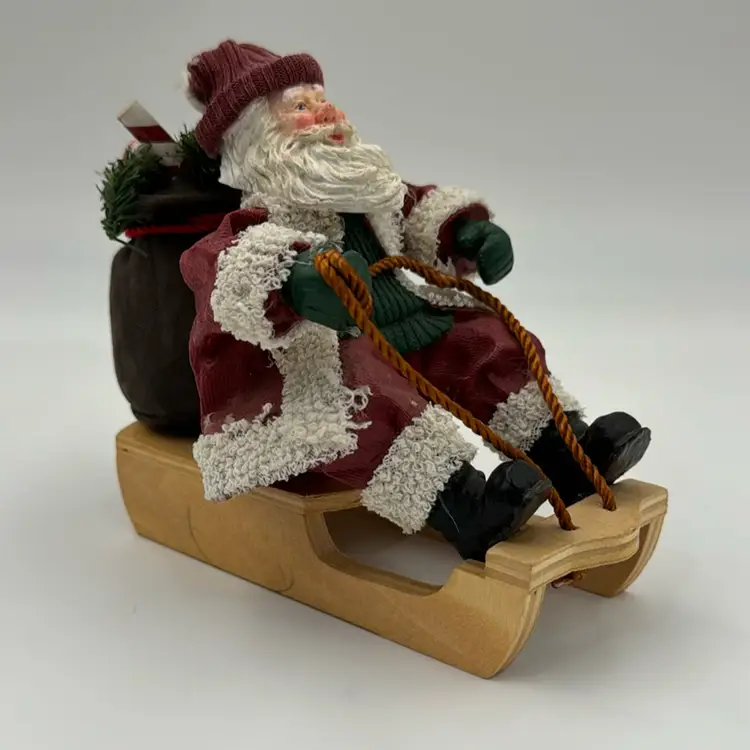 Vintage Santa On A Sled So Adorable
