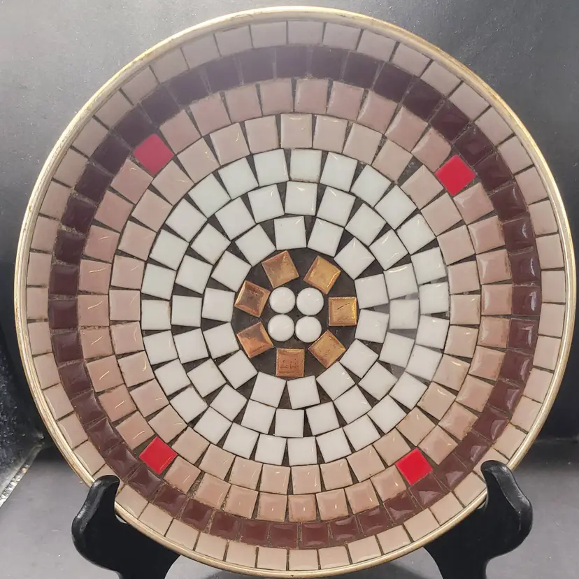 Vintage Mosaic Tiled Bowl 7.5 inches