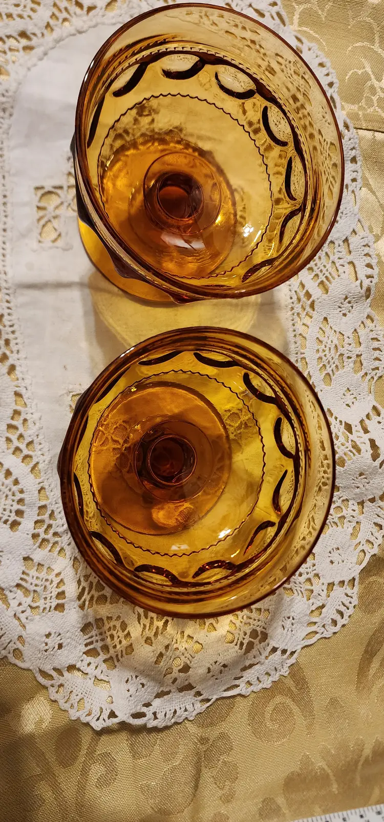 Vintage 60's Indiana Glass Kings Crown Amber