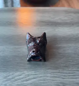 Vintage Japanese Ceramic Scottie Dog Head Smoking Ashtray