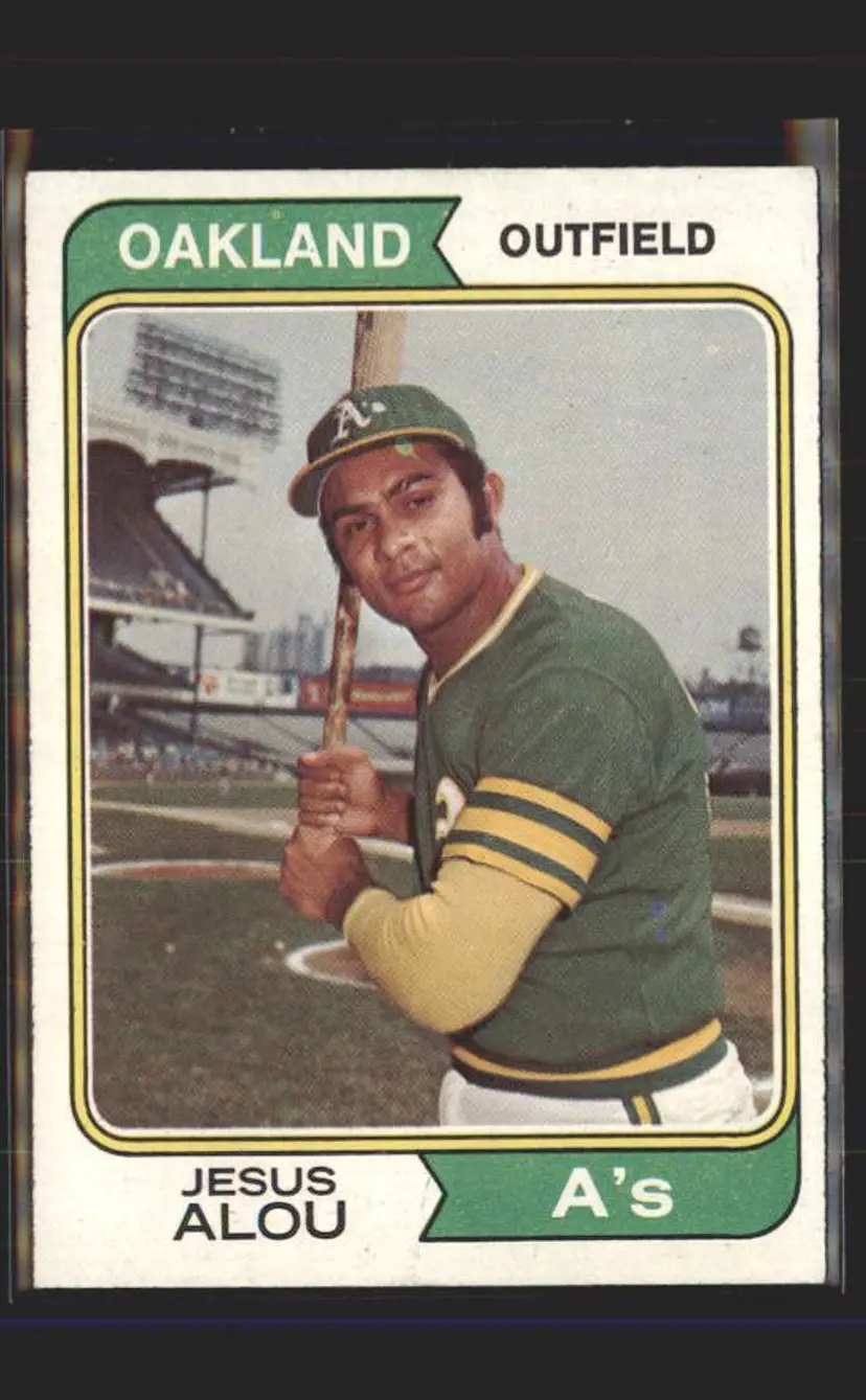 1974 Topps #654b Jesus Alou - (pk5) - Oakland Athletics