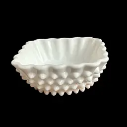 Fenton Small Square Milk Glass Hobnail Dish
