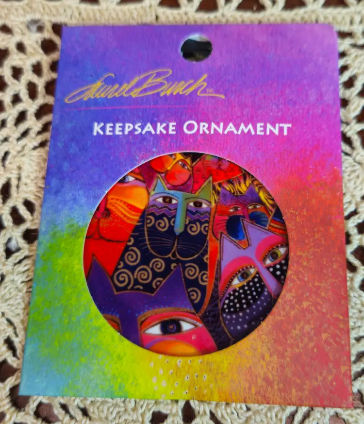 NWT Laurel Burch Porcelain Keepsake Ornament Fantasticats 3"