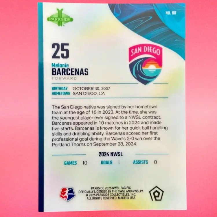 Melanie Barcenas /10 Green 2025 Parkside Pacific San Diego Wave