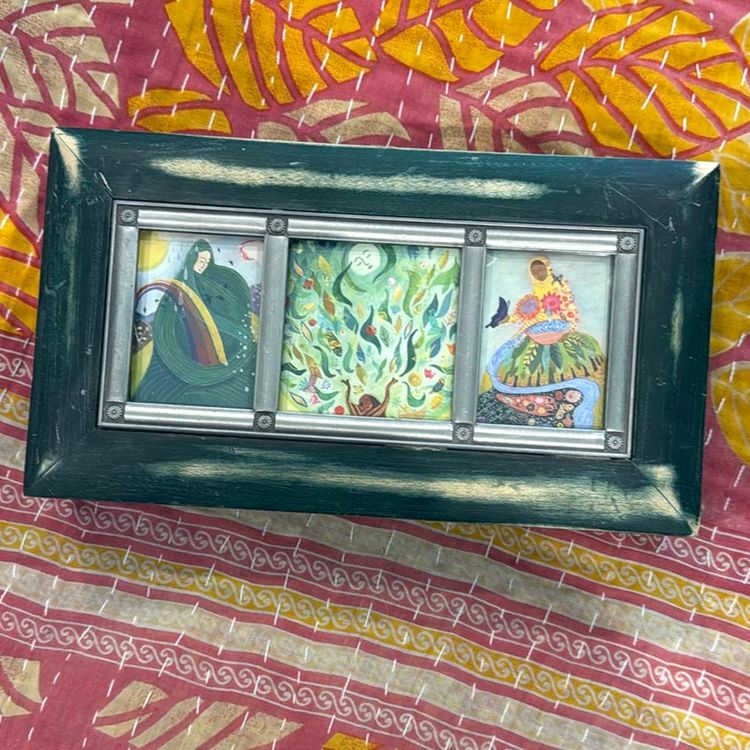 Green Wood Jewelry or Trinket Box
