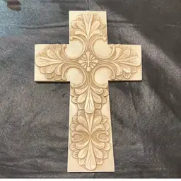 Cream Colored Resin Cross