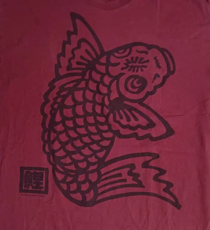 vintage KOI CARP FISH t-shirt Hanes Beefy-T Japan animal XL