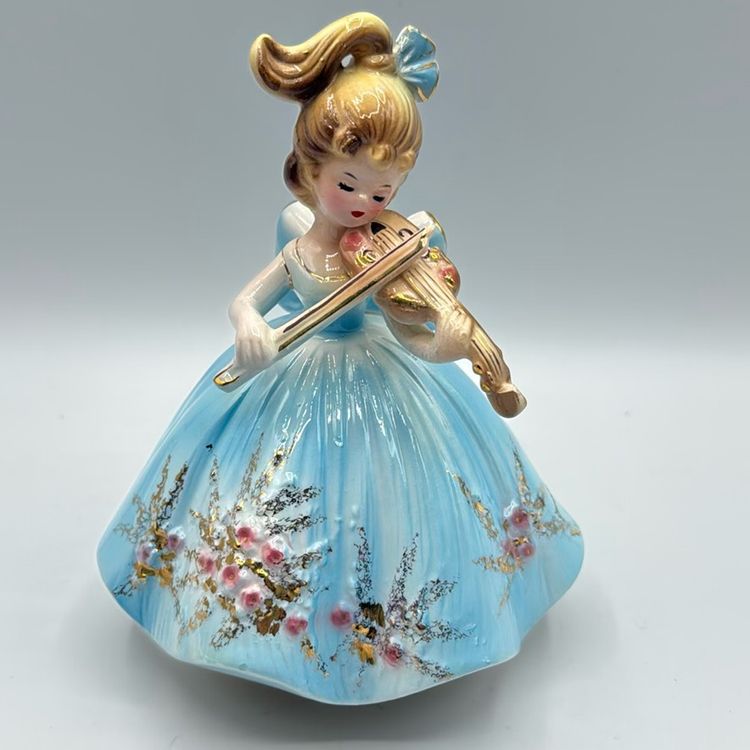 Josef Originals Girl Playing Violin Music Box “Fascination Waltz”