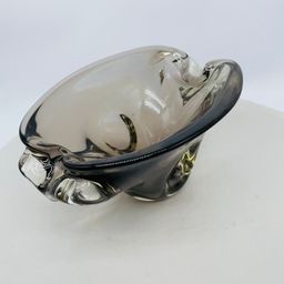 #0433 Smoke Grey Art Glass Canadian Bowl Ashtray