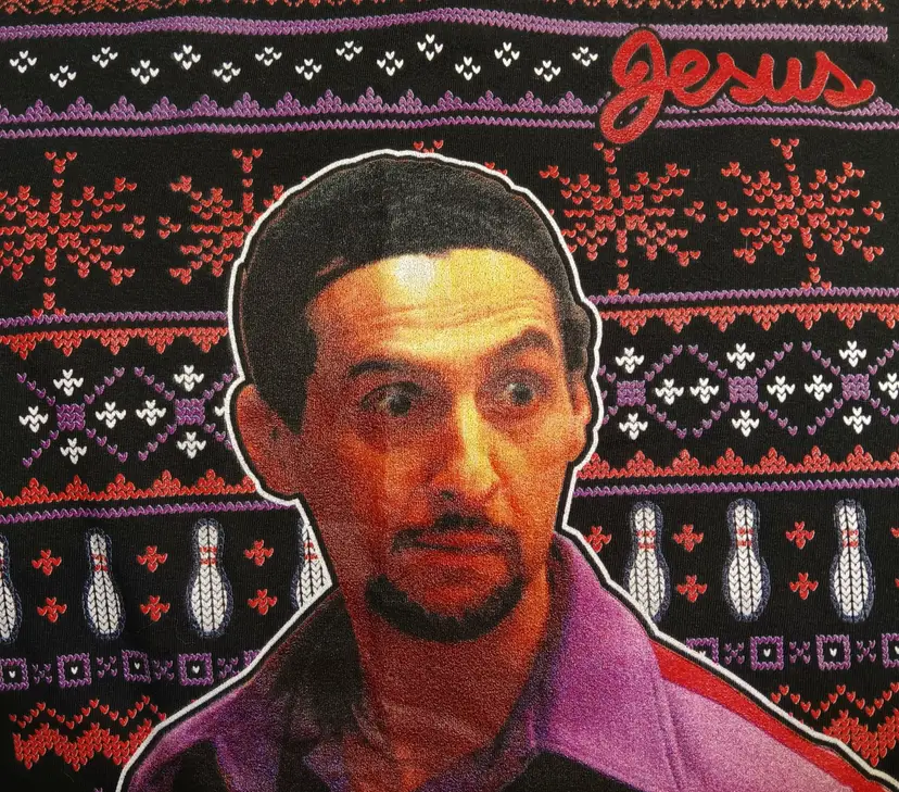 The Big Lebowski Jesus Ugly Christmas t-shirt long sleeve bowling holiday