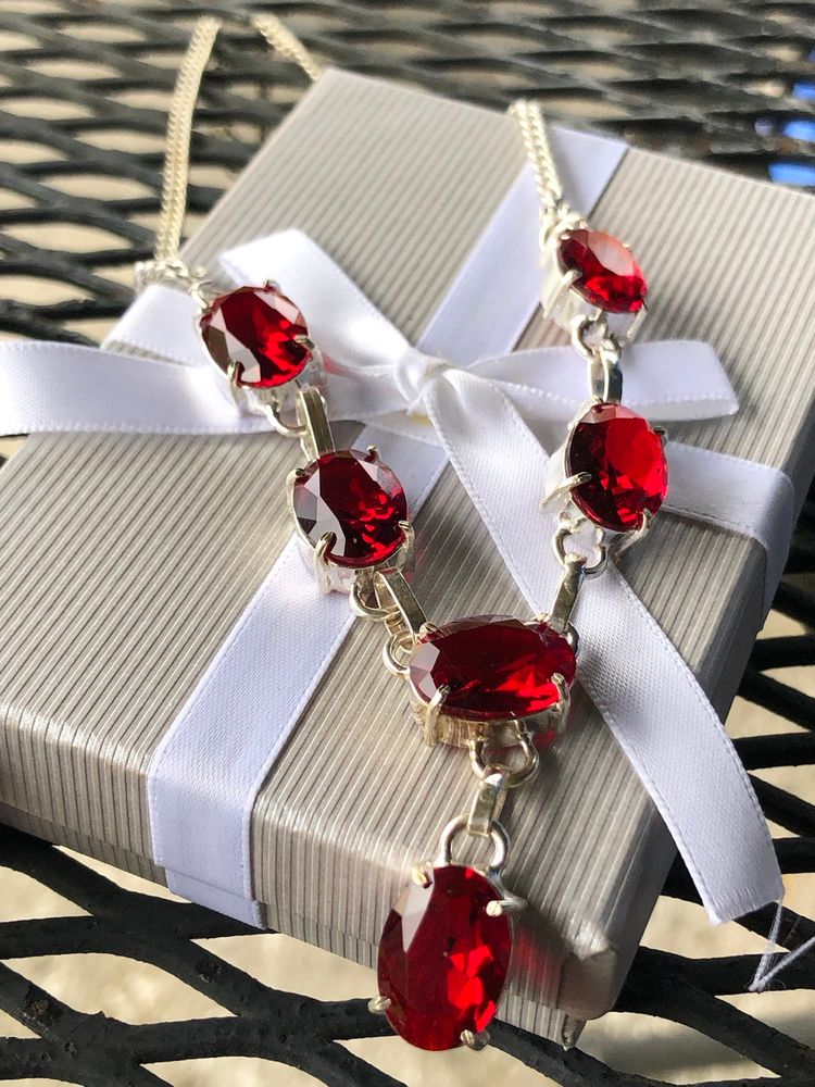 925 Garnet Red Necklace ♥️