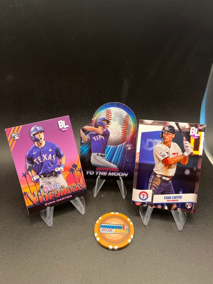 Evan Carter 3-baseball Card Lot 2024 Big League Texas Rangers