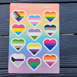 Pride Hearts 5x7" Vinyl Sticker Sheet - Made by Me
