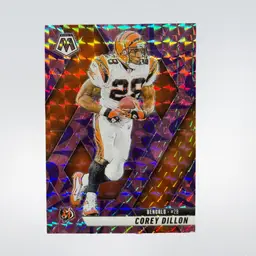 Corey Dillon 2025 Panini Mosaic #158 Purple Orange Mosaic Prizm Cincinnati Bengals