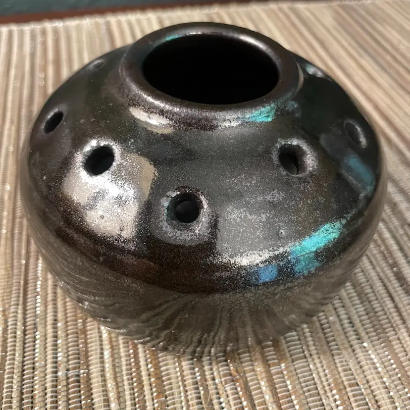 Handmade Pottery Vintage Flower Frog