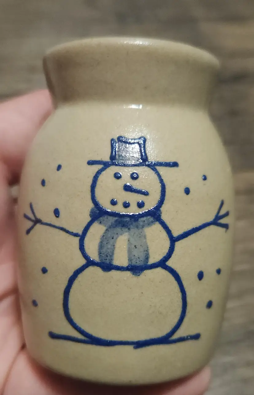 Vintage BBP pottery Small Miniature Vase Crock Salt Glaze