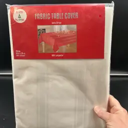 NOS Trim A Home 60x84 satin stripe table cloth KMart