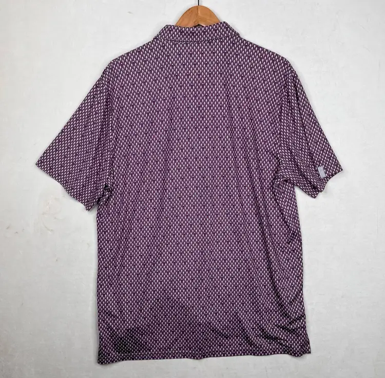 RLX by Ralph Lauren Men’s burgundy tech polo with cow skull size large