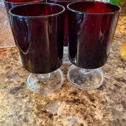 1970’s Ruby Red Juice Glasses. Set Of Four