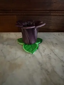 Purple And Green Art Glass Votive Candle Holder