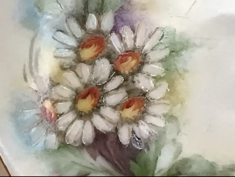 Vintage Plate Thomas Bavaria Beautifully Hand Painted Floral Daisy