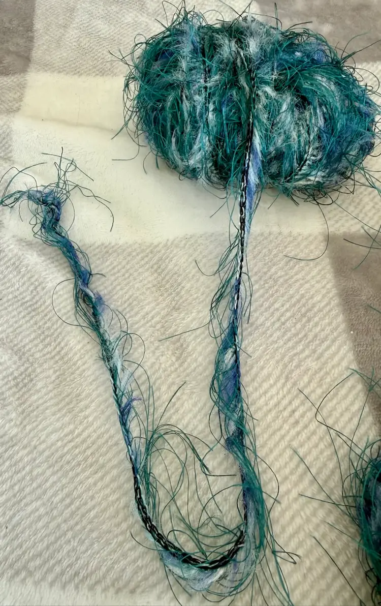5 Kool Blue Eyelash Yarn Skeins