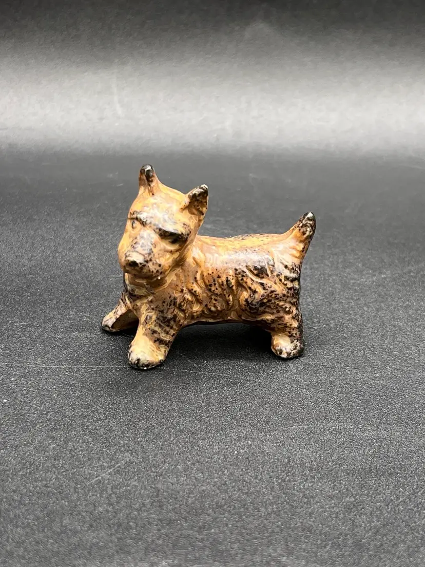 #29 Mini Otagiri Brown Speckled Bone China Scottish Terrier Dog Figurine 1.5” 🐕