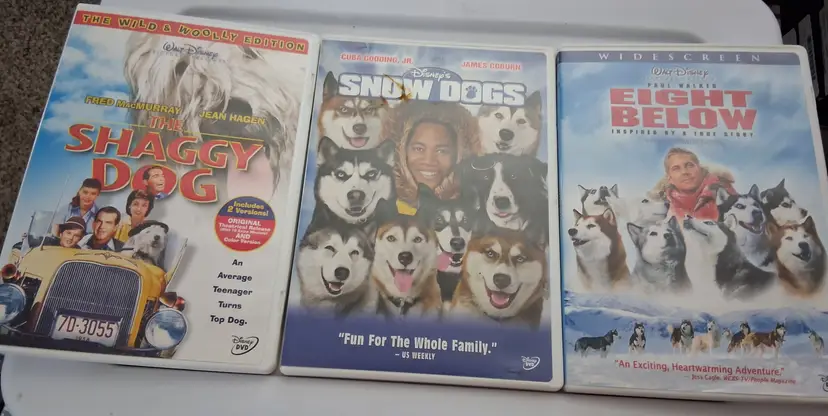 Disney Dog Movie Collection ~ The Shaggy Dog, Snow Dogs, Eight Below ~ DVD Set