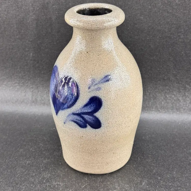 Vintage Rowe Pottery Works Salt Glazed Stoneware Jug With Heart 1995