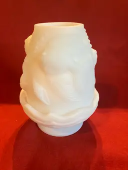 28. Fenton/Mosser Matte Milk Fairy Lamp