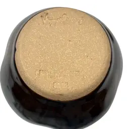 Signed King Of Pottery (Terry King), Whynot NC 2002 Bud Vase. Beautiful Blue Over Brown Glaze 5” Talk And 4” Across