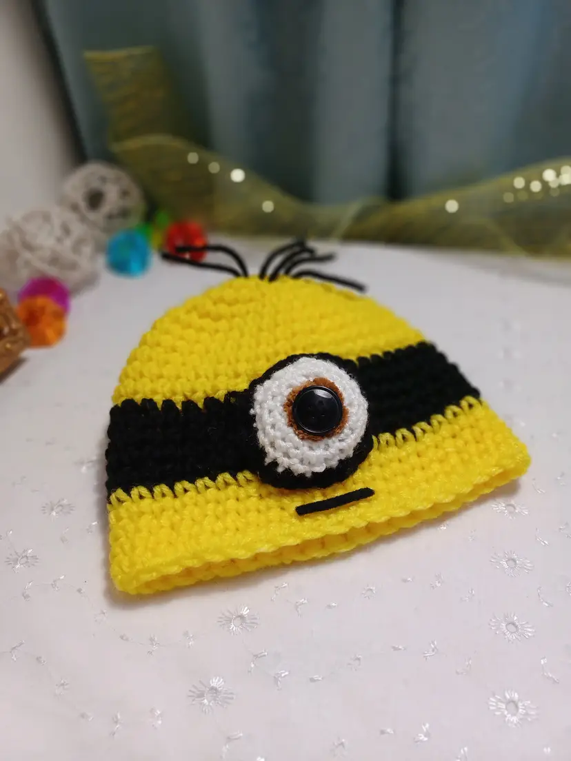 Minion crocheted hat