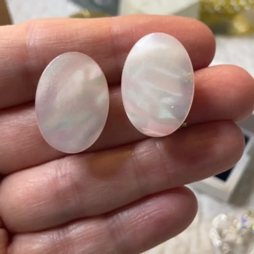 Mother Of Pearl, Pierce Back Earrings