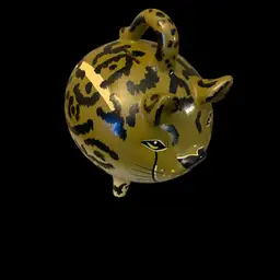 Hand Paint Tiger Bank 5 1/4 X 6 1/2 X 7 1/2 Inches