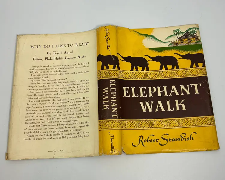 Vintage 'Elephant Walk' by Robert Standish Hardcover 1949 Macmillan Books 1st American Edition