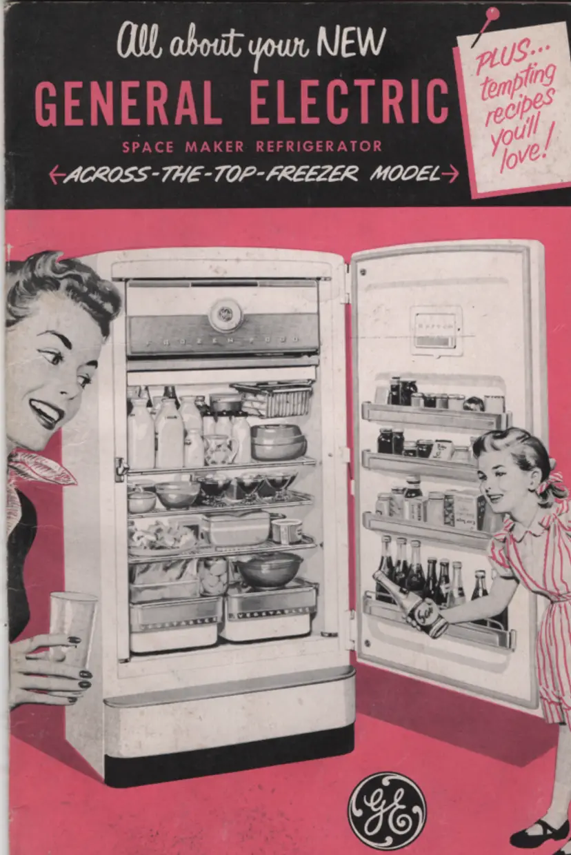 Vintage Instruction Manual GE Refrigerator 1950s Kitchen Decor Collecting