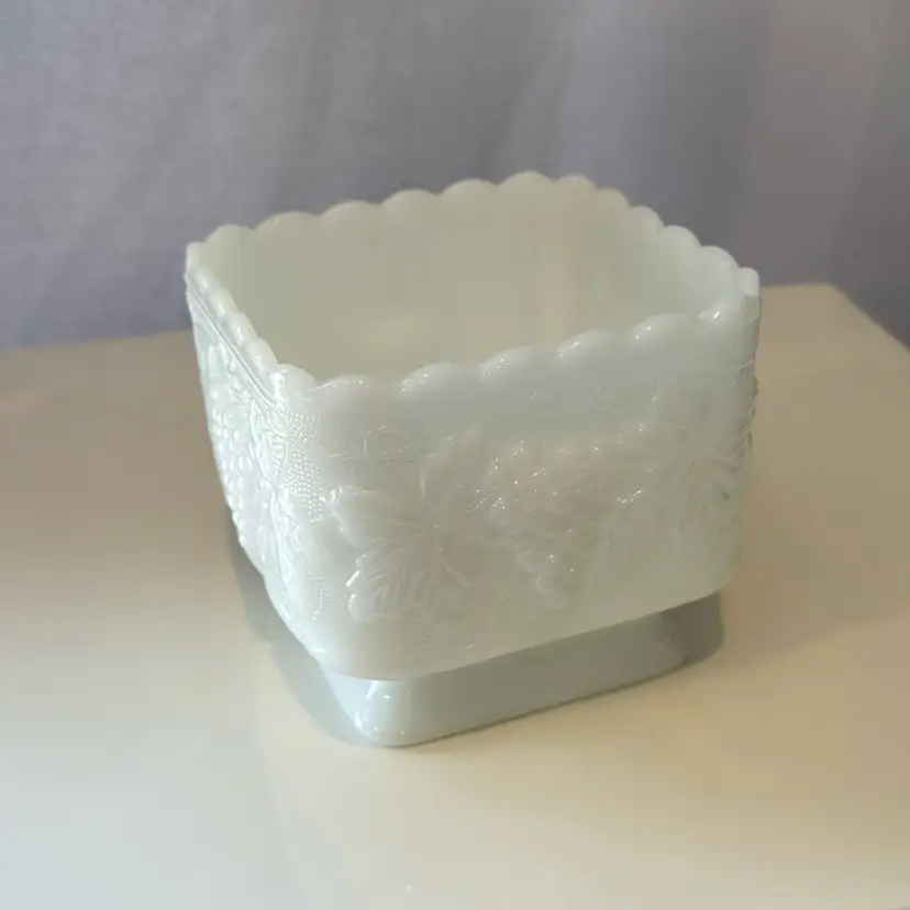 Vintage Milk Glass Pedestal Bowl