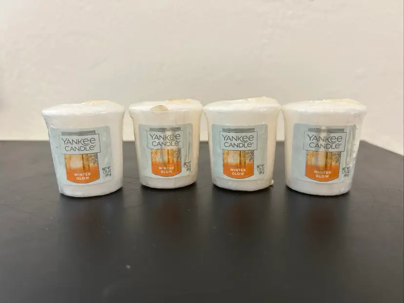 (4) Retired Yankee Candle Winter Glow Votives Factory Sealed