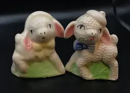 Vintage Lamb Salt And Pepper Shakers/ Figurines