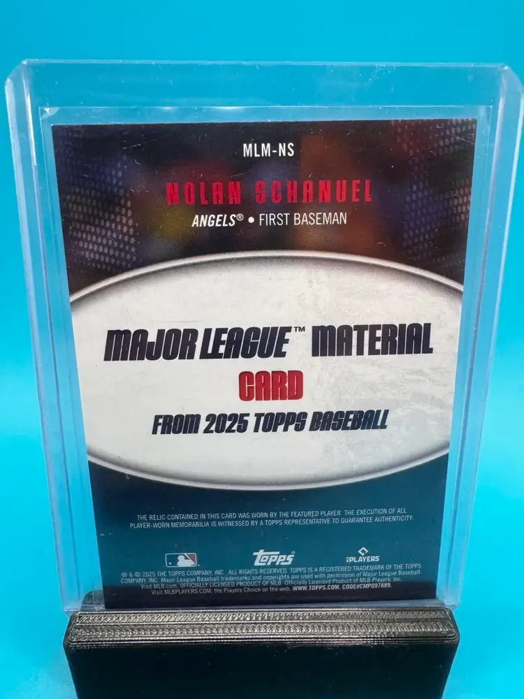Nolan Schanuel Topps Major League Materials Jersey Relic Los Angeles Angels