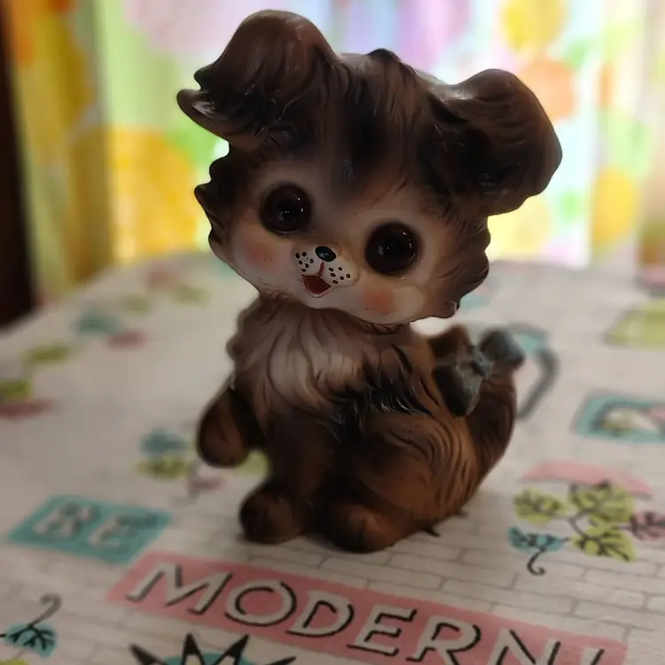 Vintage Josef Originals Puppy Figurine | Former Nightlight, Currently CUTE! | Super Sweet Puppy with Huge Eyes | 1970s Josef Originals Made in Japan
