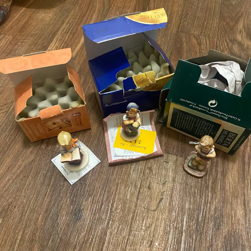 Set Lot Of 3 Hummel Figurines You Did It Boy Honor Student Girl Bowl Of Food