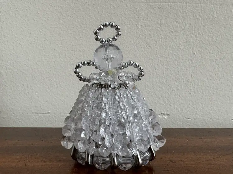 Vintage Beaded Safety Pin Angel Figurine